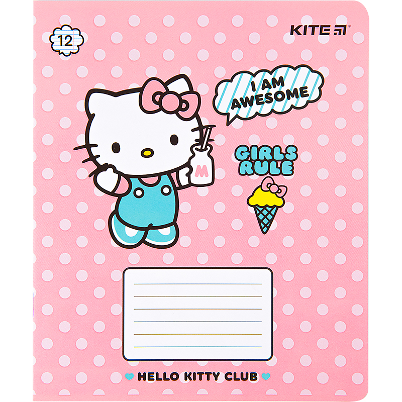 Student's notebook "Kite" 12 sheets == /HK22-234/ "Hello Kitty" soft touch + UV varnish (25/600)