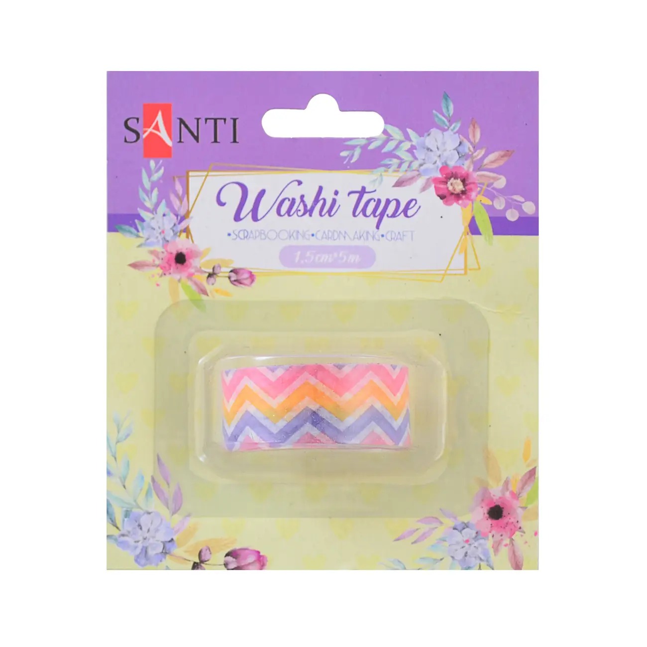 Скотч декоративний "SANTI" /742212/ "Color waves" 1,5см*5м (1/50/500)