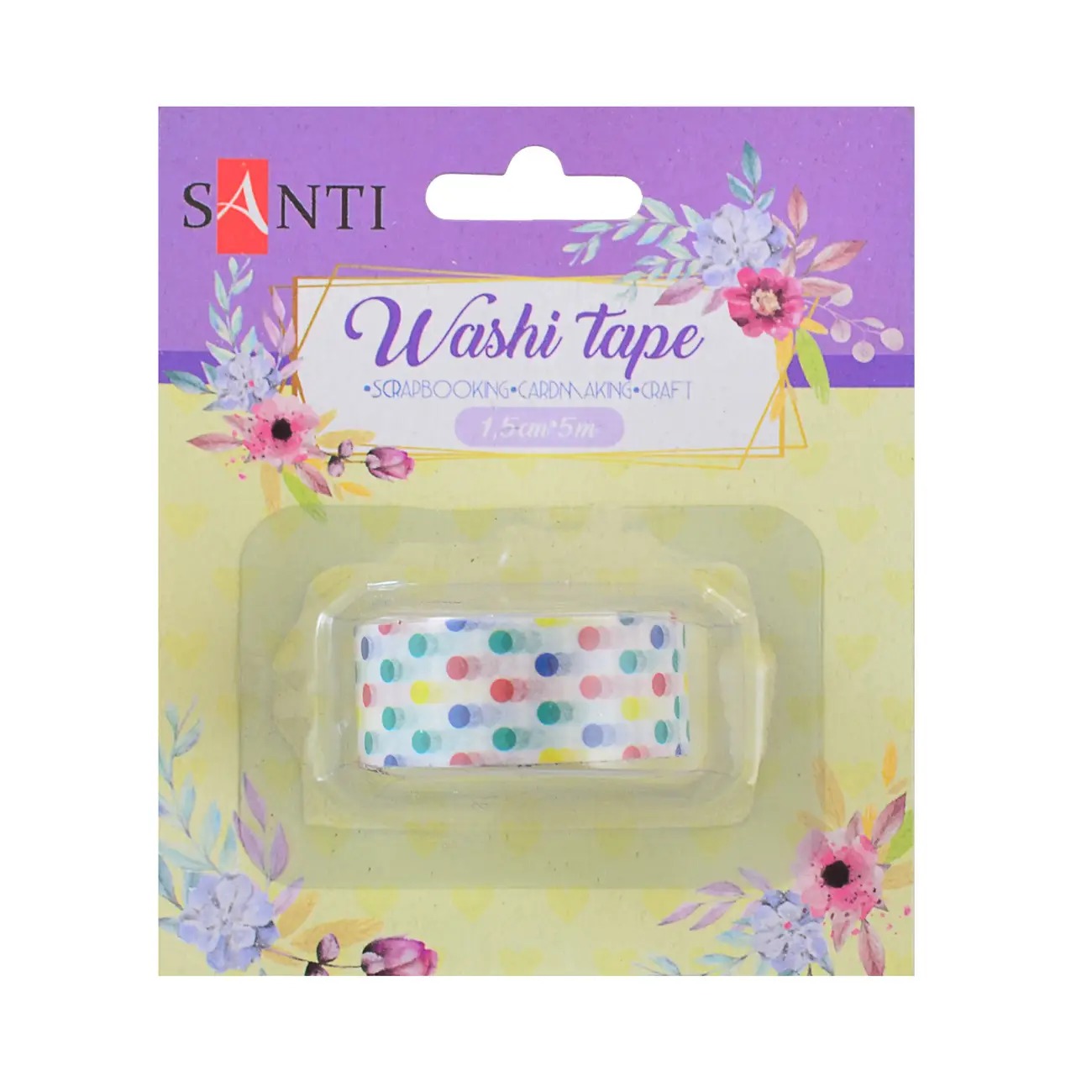 Decorative tape "SANTI" /742202/ "Picnic" 1.5cm*5m (1/50/500)