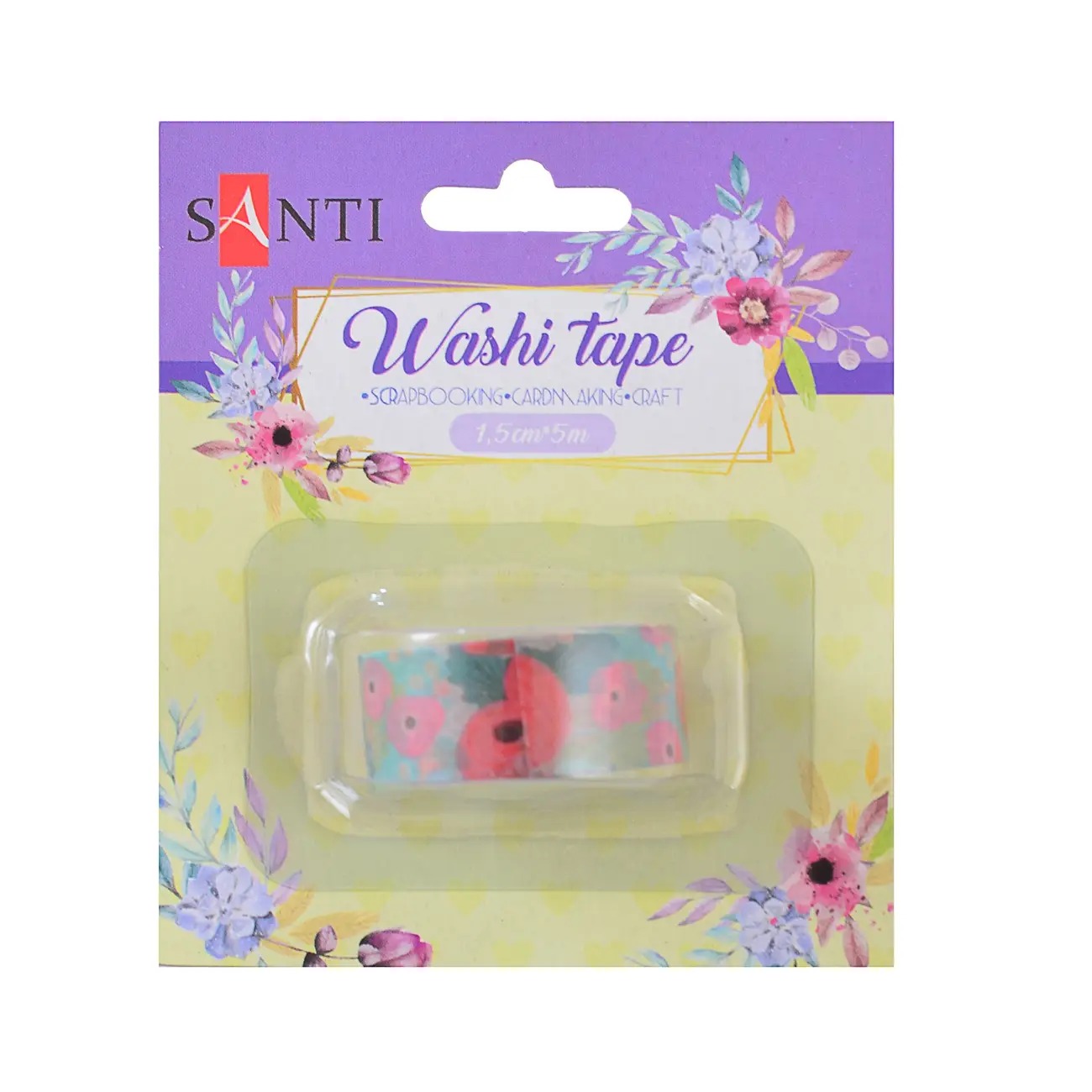 Decorative tape "SANTI" /742204/ "Summer" 1.5cm*5m (1/50/500)