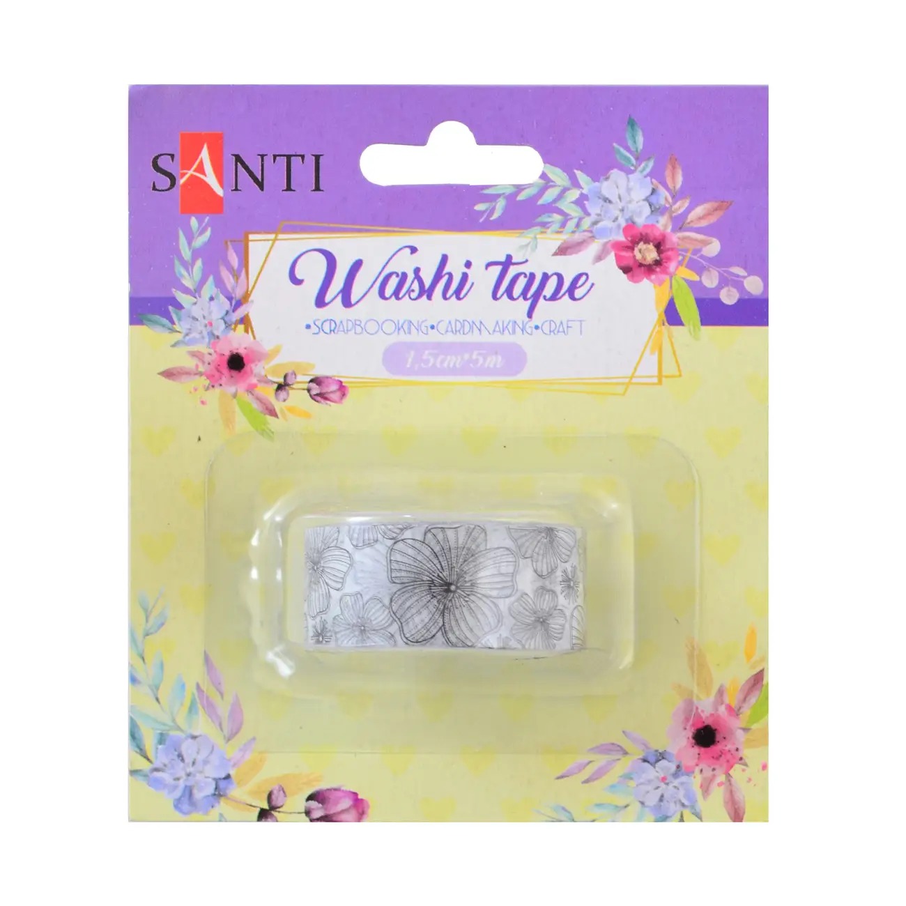 Decorative tape "SANTI" /742220/ "The vision" 1.5cm*5m (1/50/500)