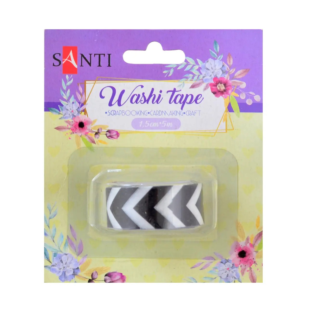 Decorative tape "SANTI" /742222/ "Zebra" 1.5cm*5m (1/50/500)