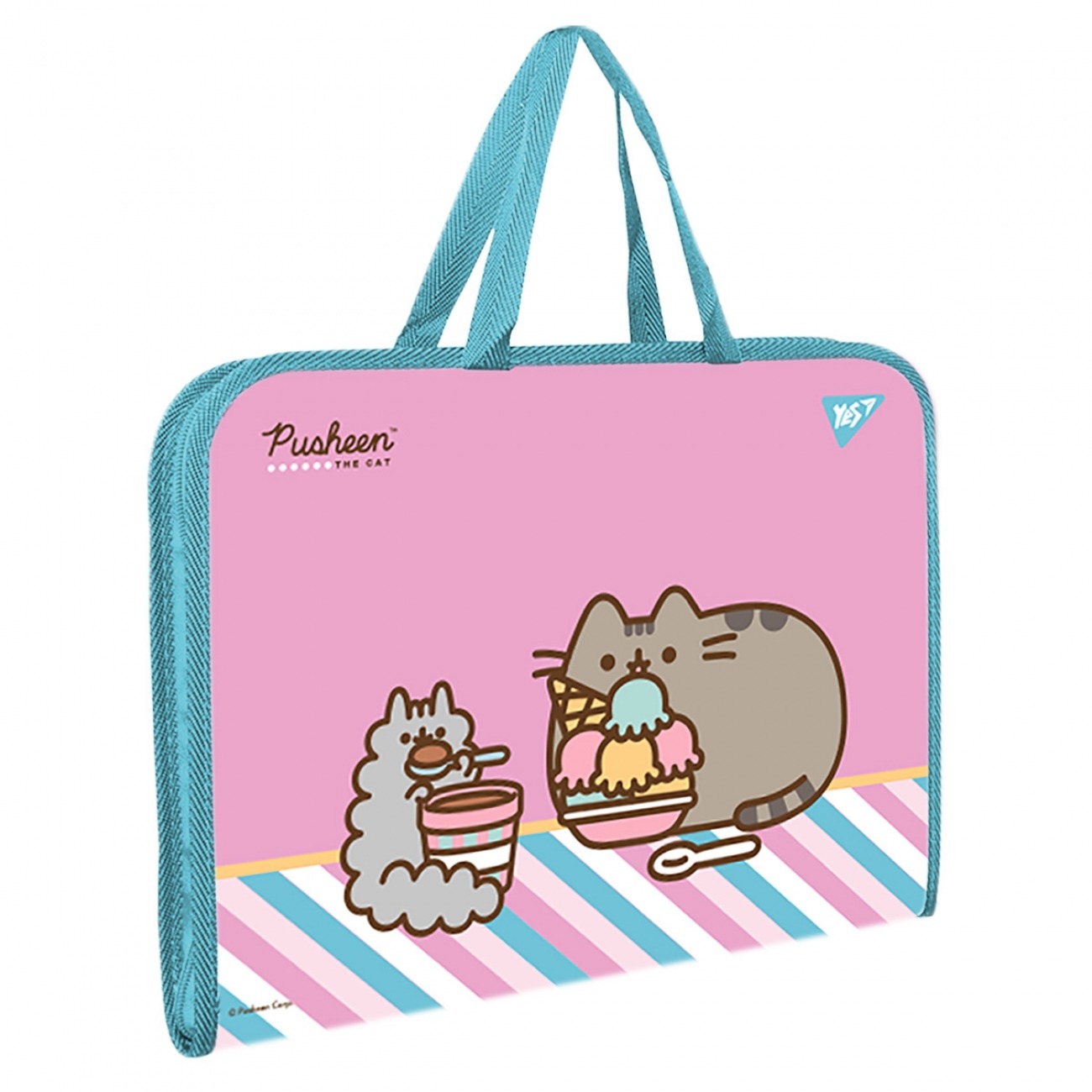 Папка-портфель на блискавці А4+ "Yes" /492238/ "Pusheen. Stormy" з ткан. ручк. (1/12/48)