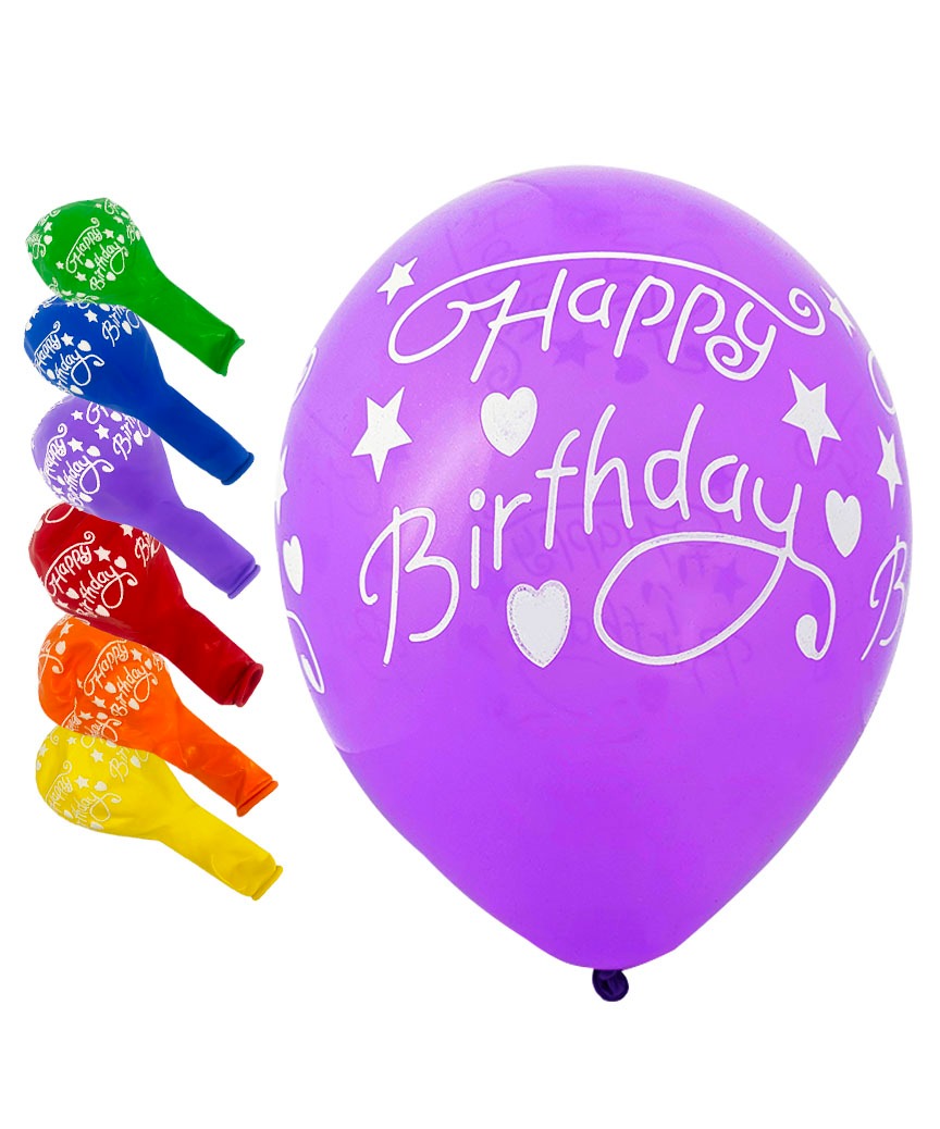 Air balloons "Pelican" /827026/ latex 12"(30cm) "Happy Birthday" 5-page 10pcs