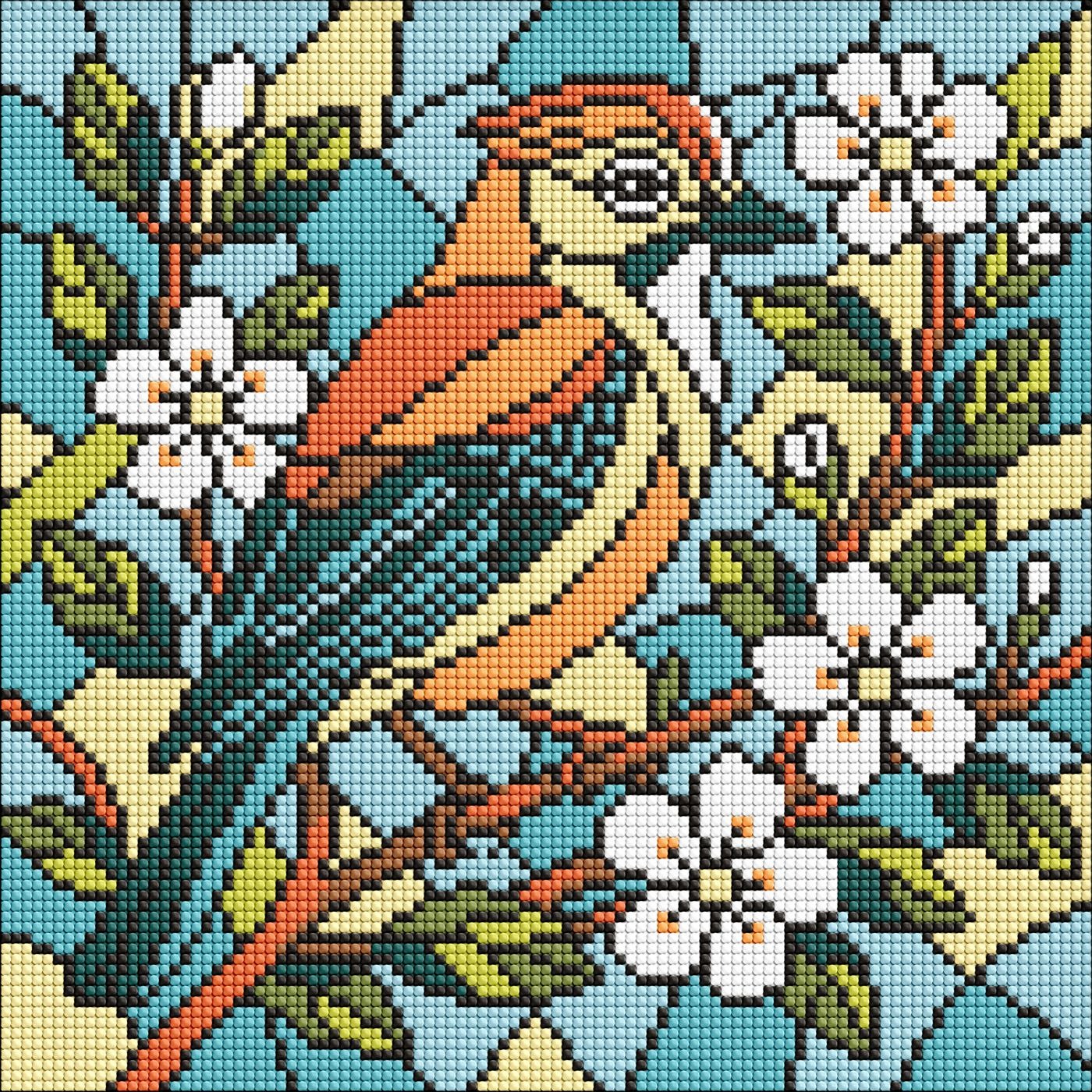 Diamond mosaic "Ideyka" /AMO8317/ "Stained glass. Jay" 30*30cm