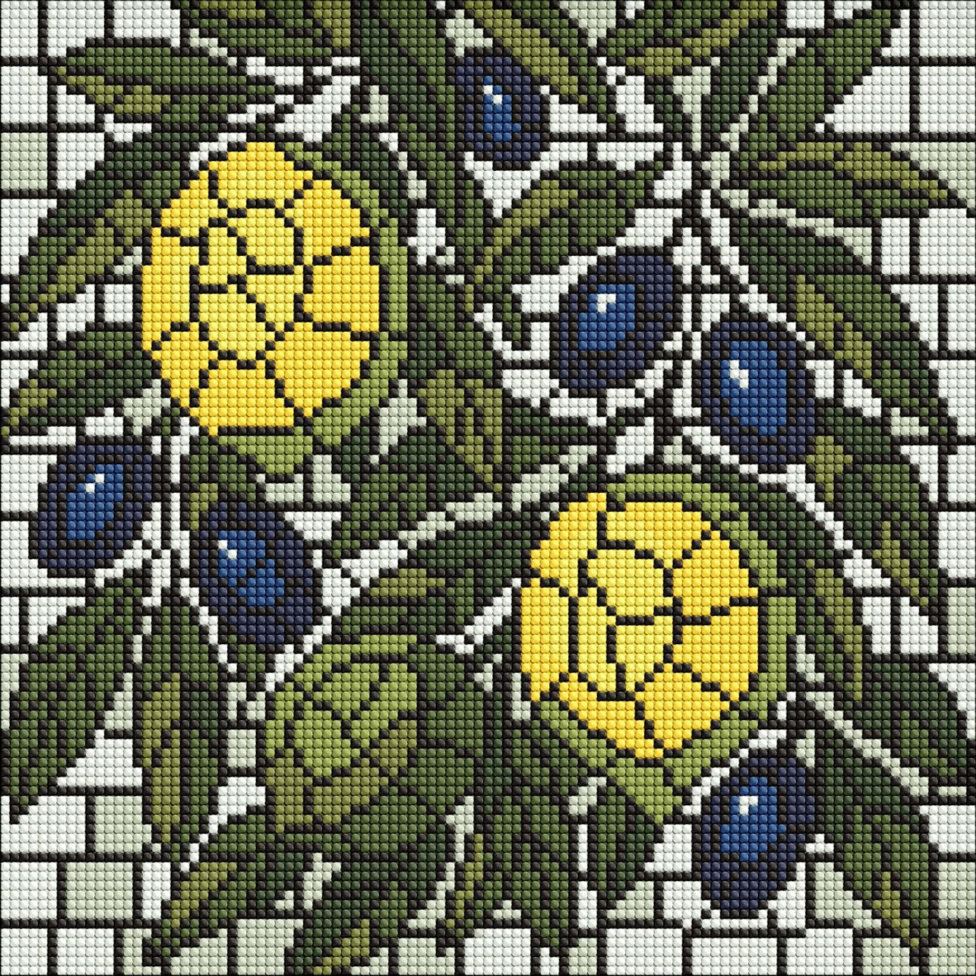 Diamond mosaic "Ideyka" /AMO8349/ "Stained Glass. Lemons" 30*30cm