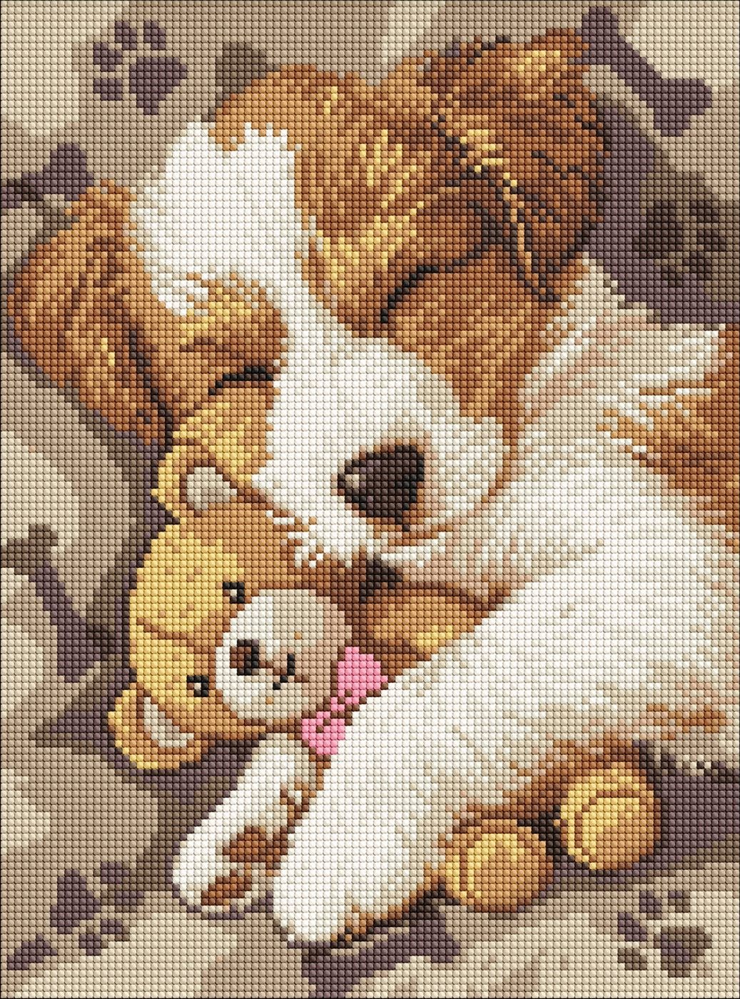 Diamond mosaic "Ideyka" /AMO8036/ "Sleeping Jack Russell" 30*40cm