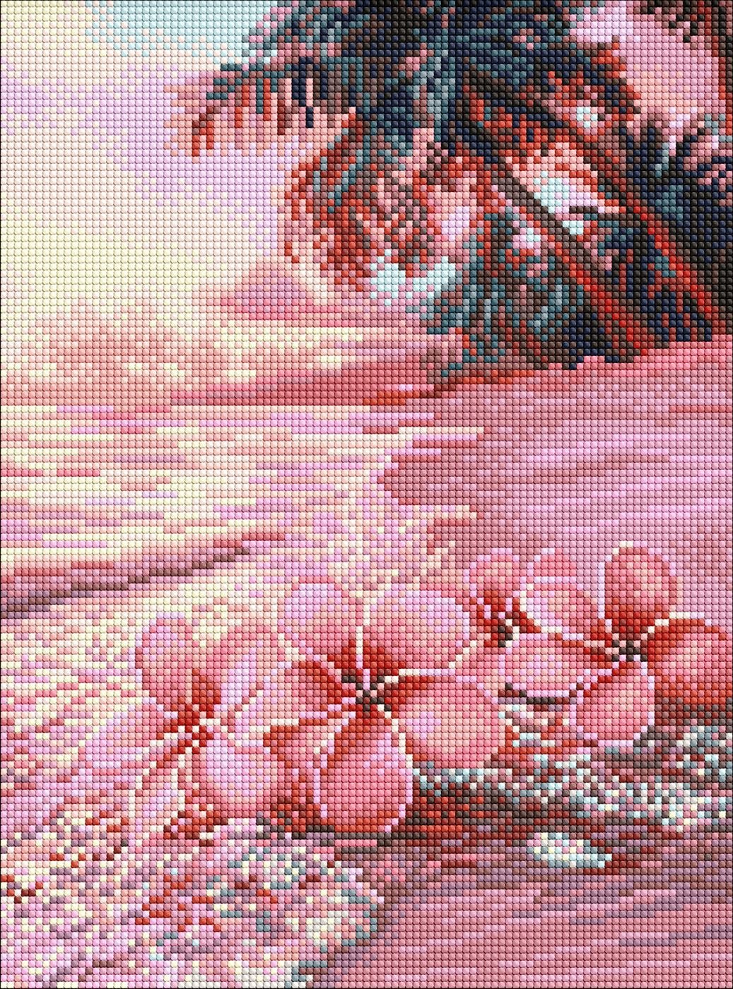 Diamond mosaic "Ideyka" /AMO8222/ "Pink Beach" 30*40cm