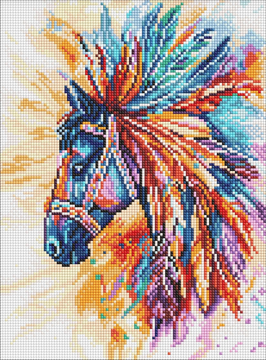 Diamond mosaic "Ideyka" /AMO8236/ "Bright horse" 30*40cm