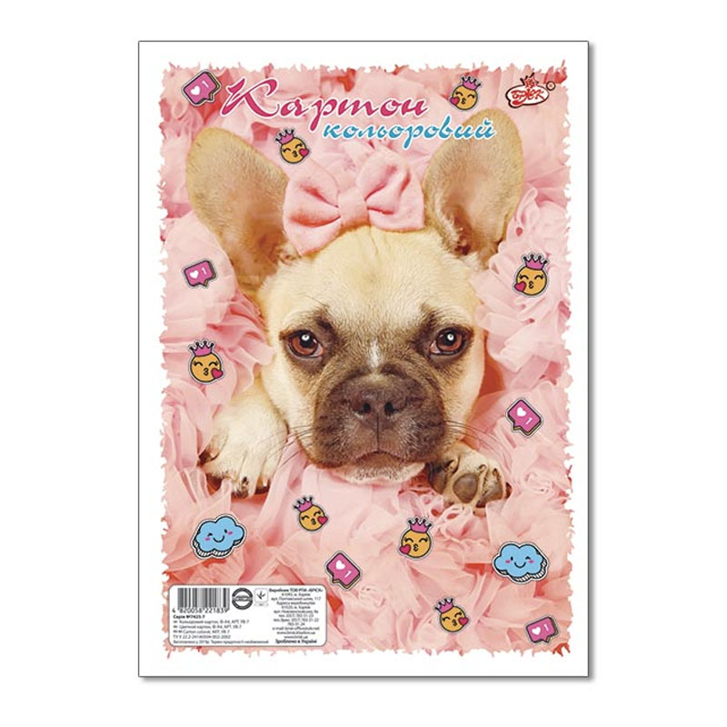 Colored cardboard "Brisk" (UV-7) 8 colors.  8 sheets A4 (40/160)