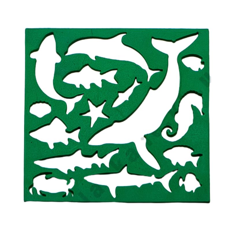 Stencil "Sea dwellers" /AS-0255, K-9067m/ 1 pc. 13cm, Atlas (1/10)