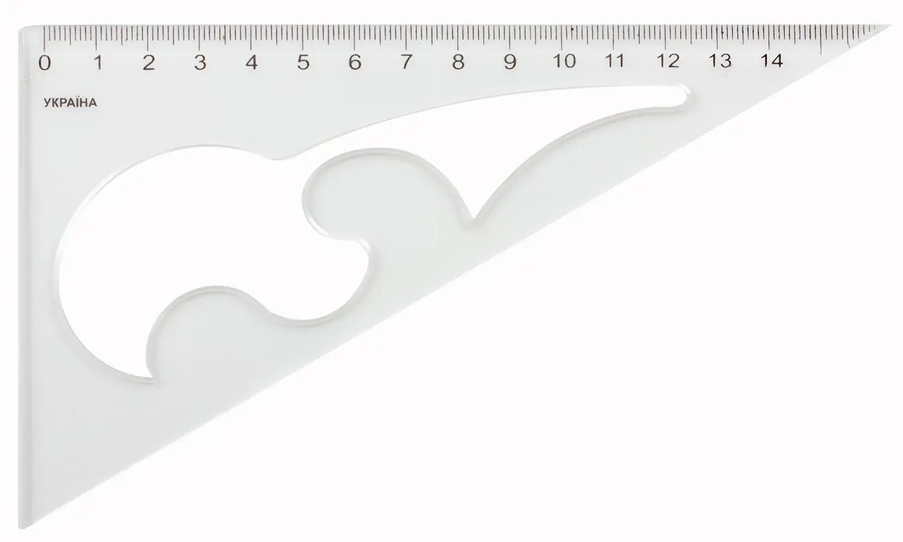 Triangle "Atlas" /AS-0261, K-9041/ transparent with pattern 165*95mm (1/25)