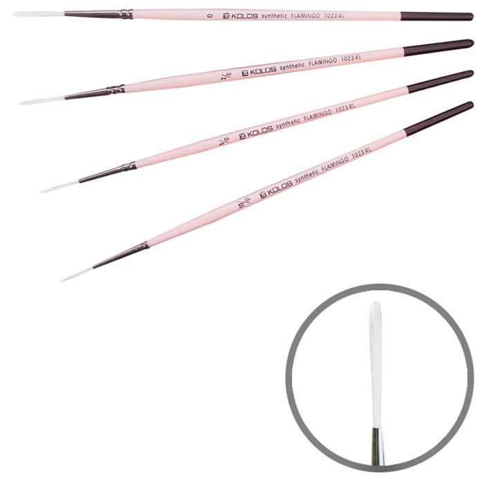 Brush synthetic liner "KOLOS" Flamingo 1023RL, No. 10/0, k.r. (1/12)