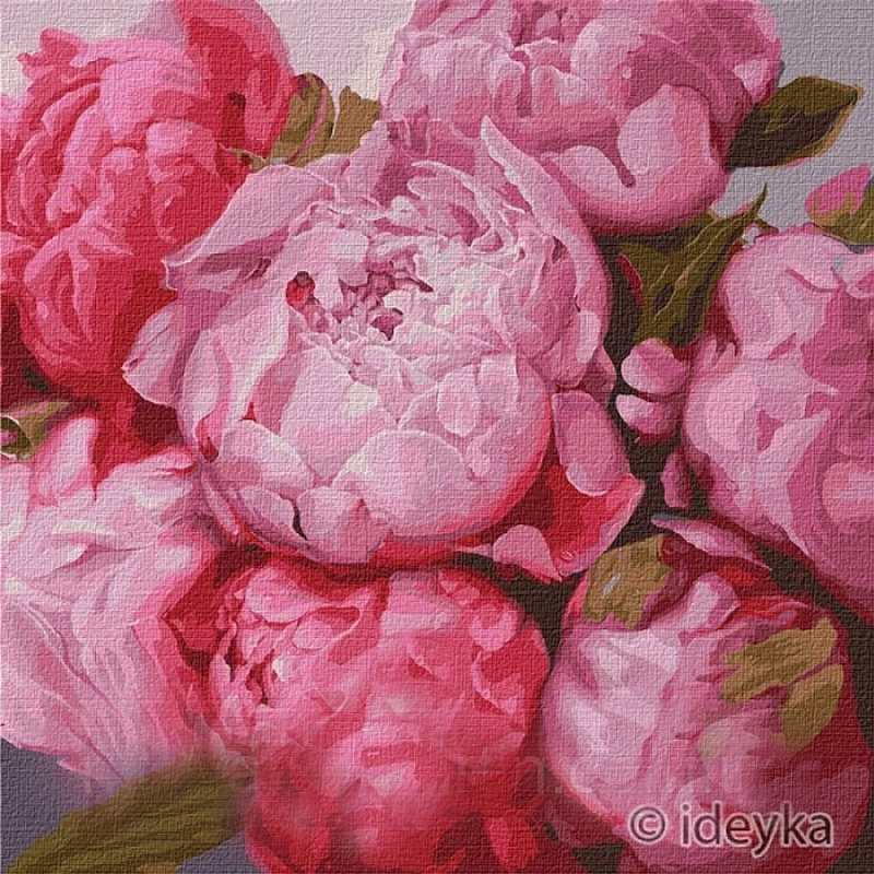 Painting by numbers "Ideyka" /KHO2986/ "Fragile peonies" 50*50cm