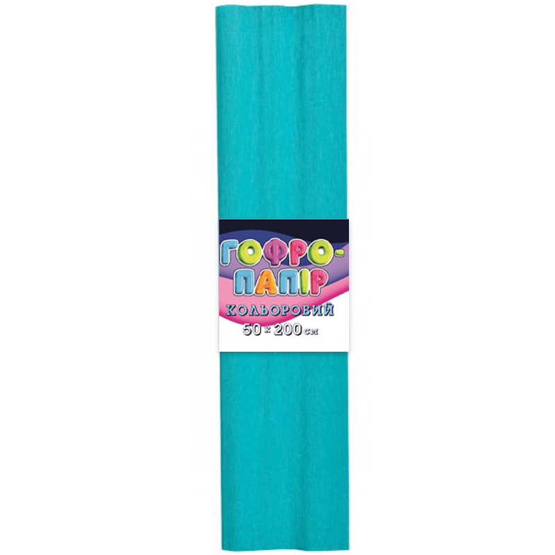 Corrugated paper 20g/m2 100% "Bourgeois" /СР-100-38/ 50*200cm, turquoise (10/100)