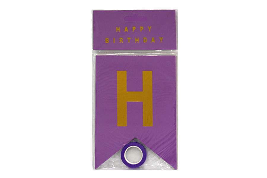 Гірлянда-розтяжка прапорці "WB" /HB-1098/ однокол., "HAPPY BIRTHDAY" 12*17см (1/10)