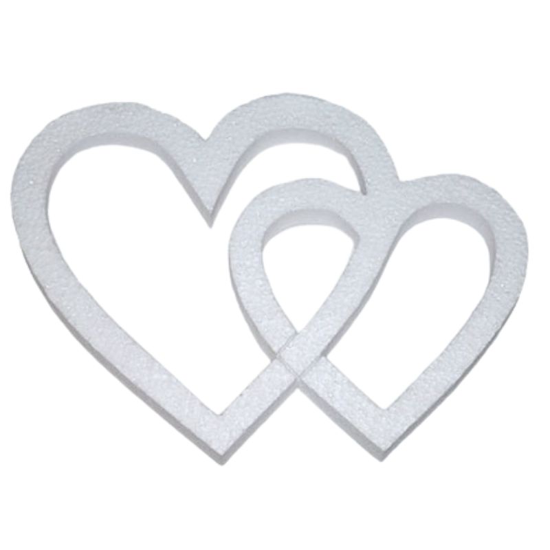 Styrofoam blank "Diamond handles" /200240/ "Two hearts" 25 cm