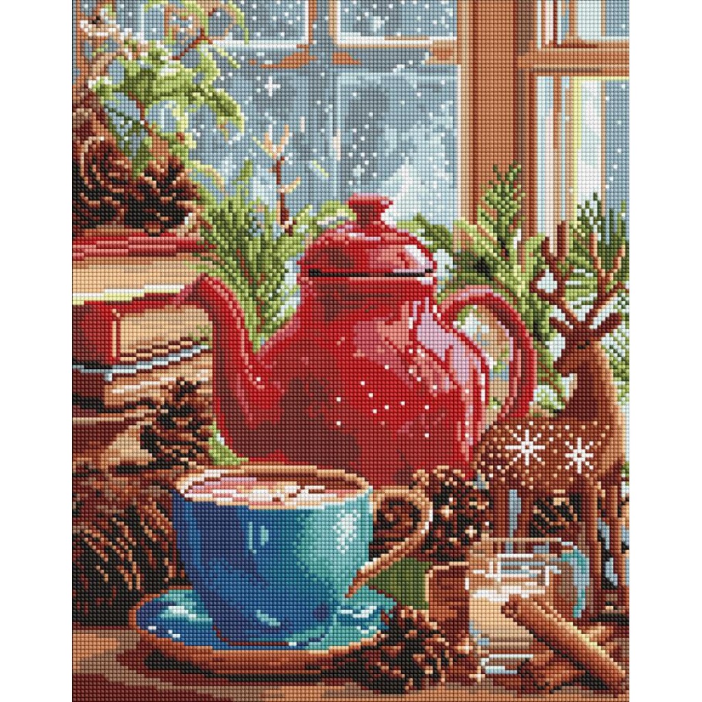 Diamond mosaic "Ideyka" /AMO20016/ "Winter atmosphere at home" 40*50cm