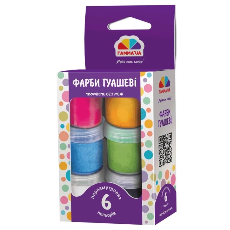 Gouache "GAMMA'UA" Creativity" 6 col. 10 ml /400201/ mother-of-pearl (1/12)