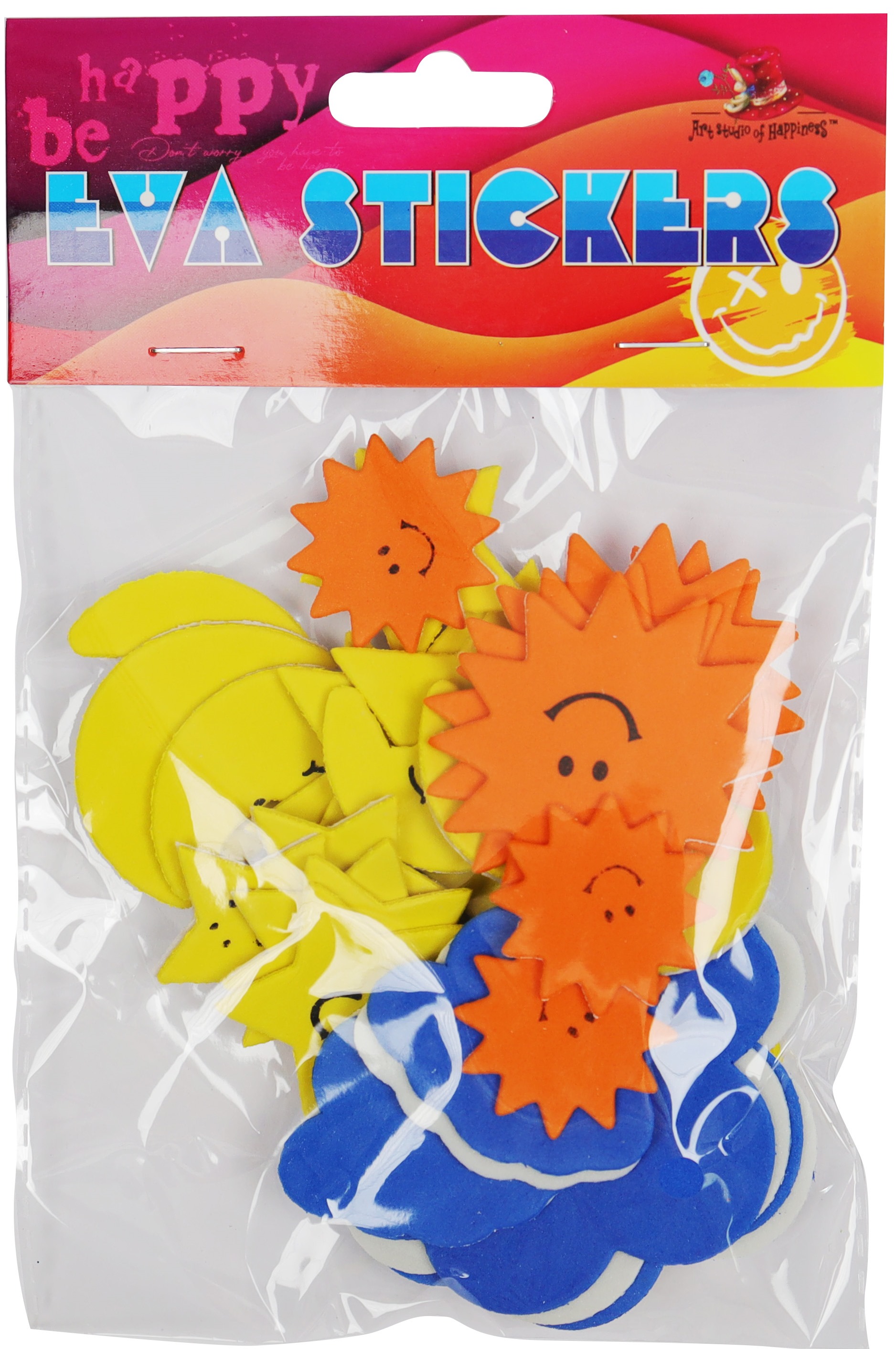 Blank foamiran "ASH" /235029/ adhesive base 35 pcs. The sun, stars and clouds (1/300)