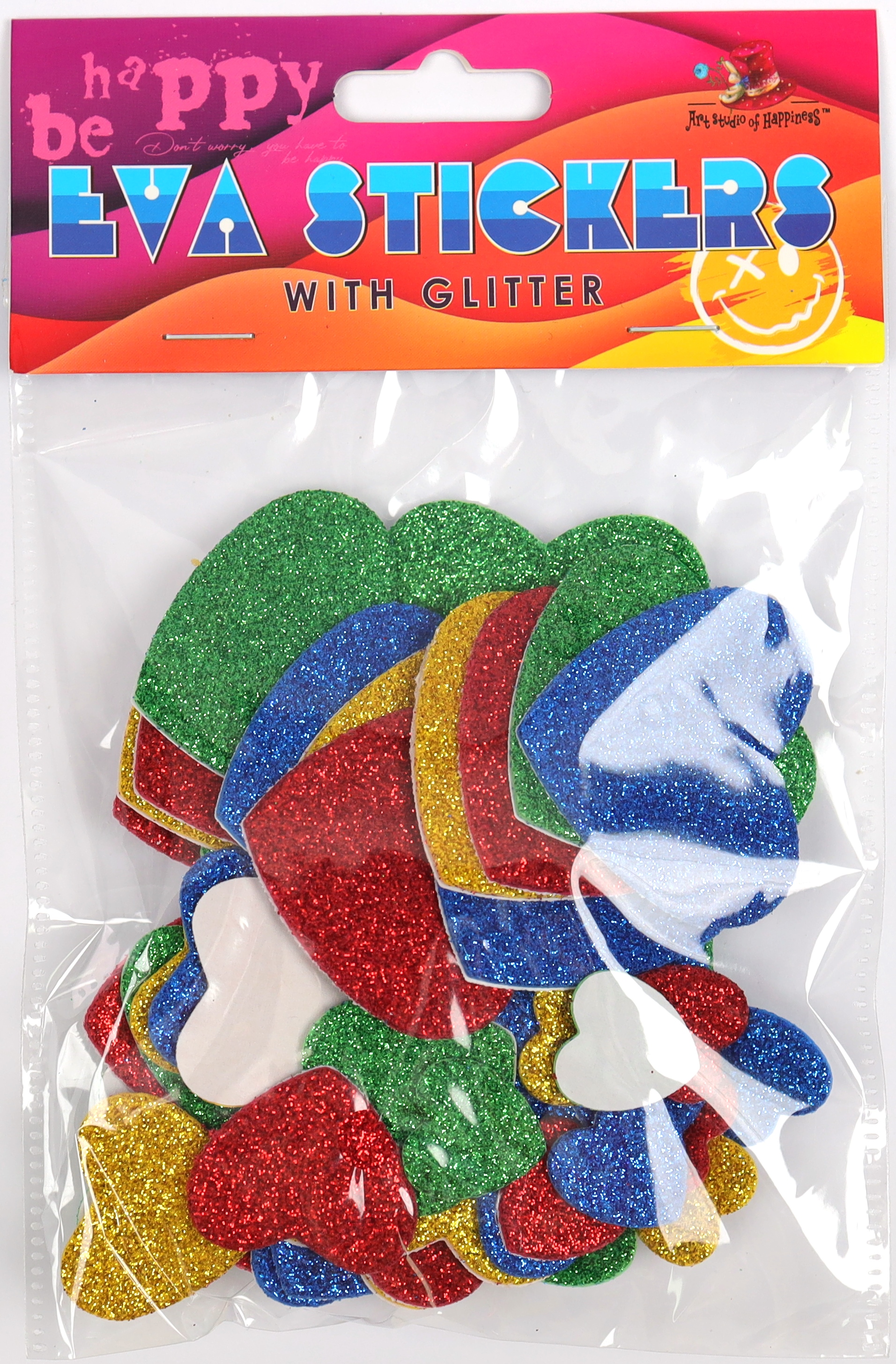 Blank from foamiran "ASH" /235019/ adhesive base of glitter 48 pcs. Heart (1/300)
