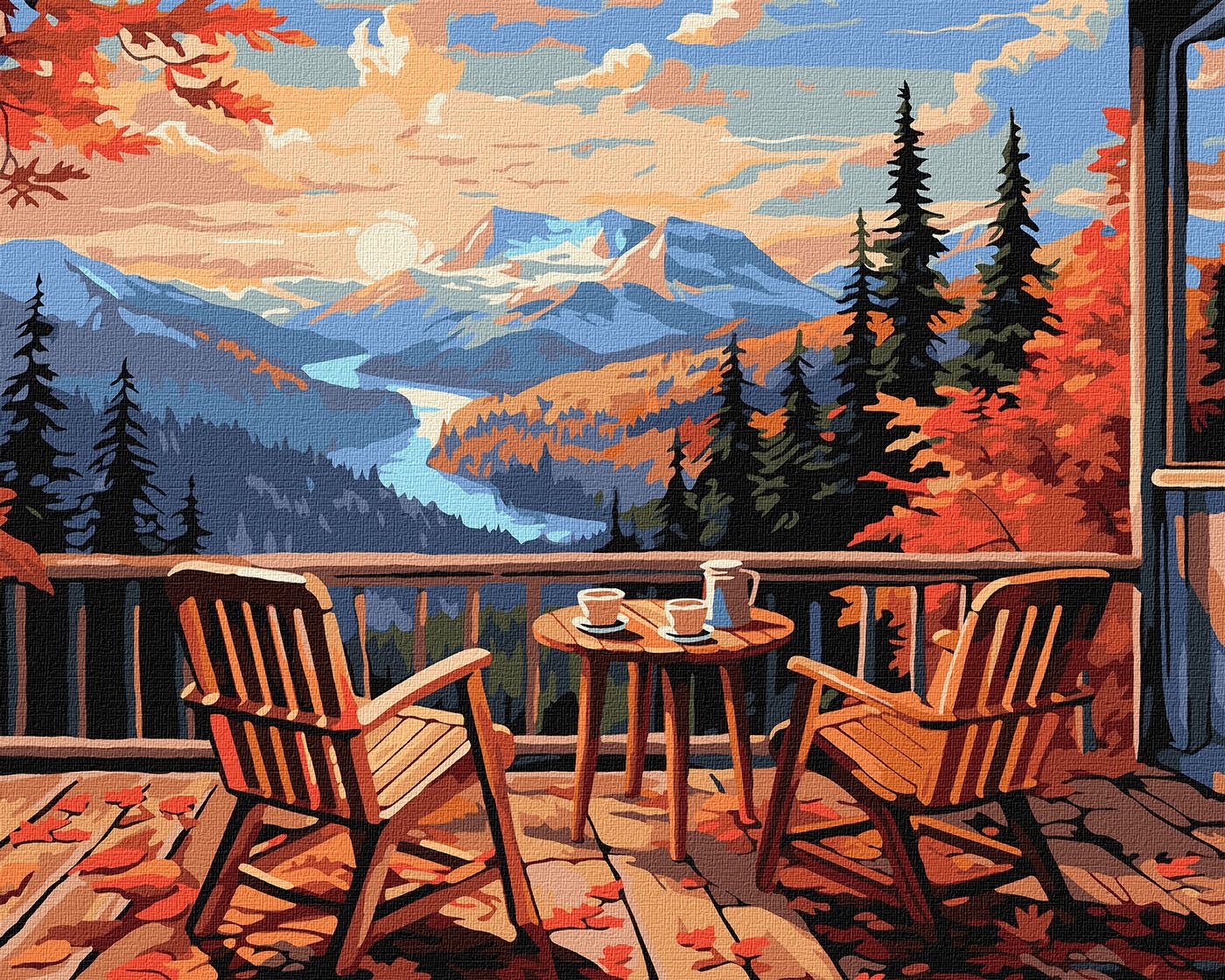 Picture by number "Ideyka" /KHO2898/ "Breakfast in the mountains" 40*50 cm