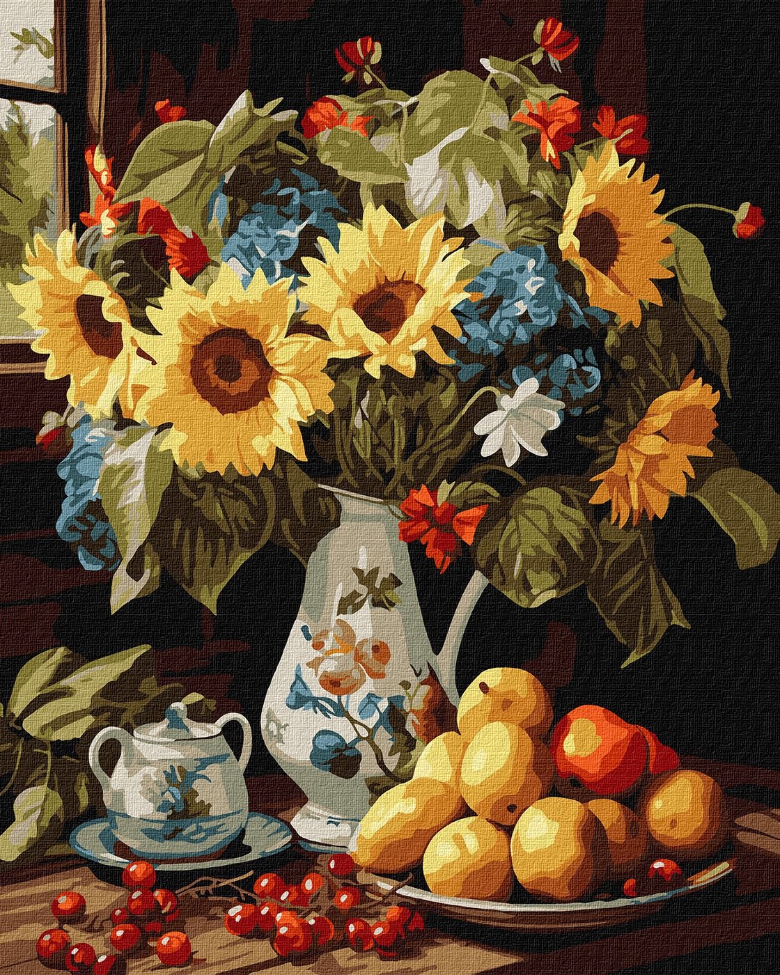 Painting by numbers "Ideyka" /KHO5680/ "Still life with sunflowers" 40*50 cm