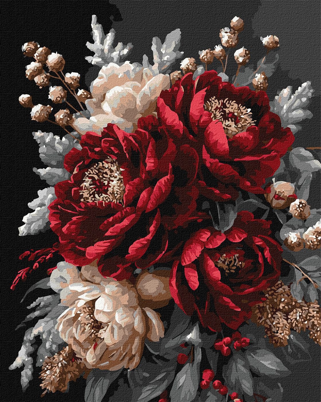 Paint by number "Ideyka" /KHO3343/ "Flower calm with metallic colors" 40*50cm