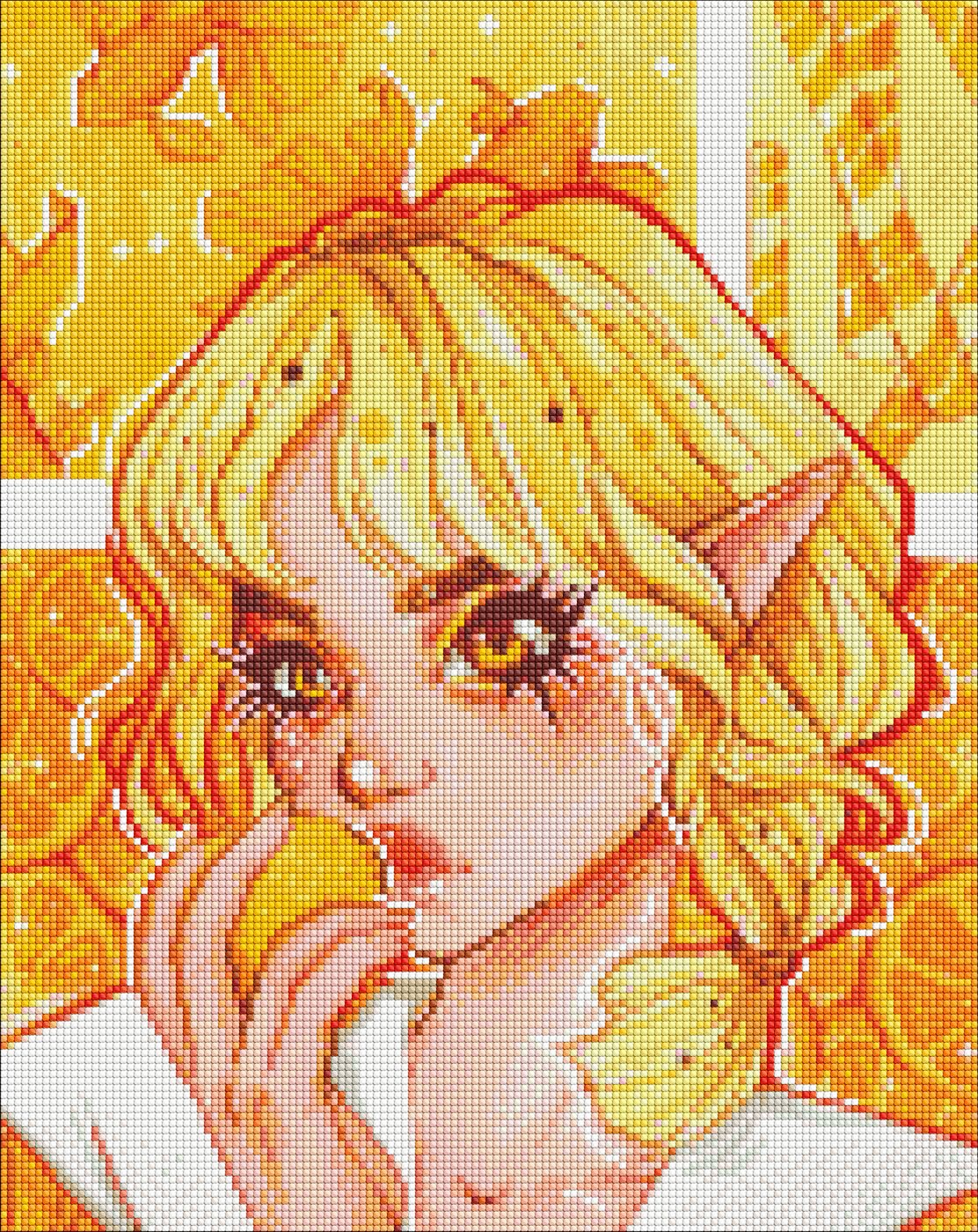 Diamond mosaic "Ideyka" /AMO7607/ "Orange fascination" 40*50cm