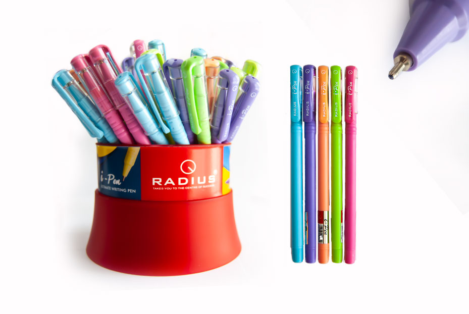 Ballpoint pen "Radius" /I-Pen/ matte body, blue, 0.7mm, can (50/1200)