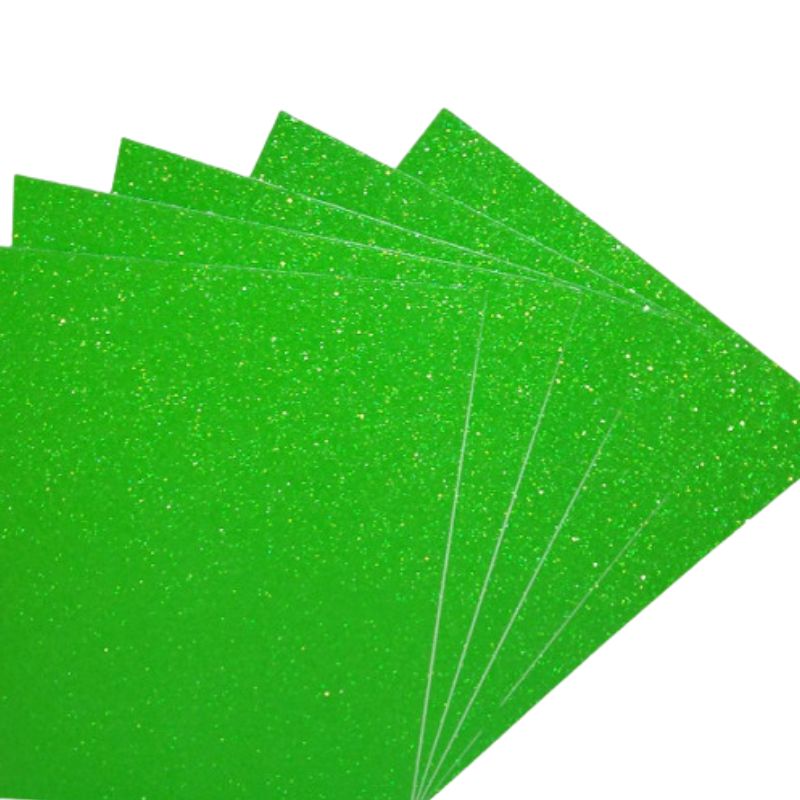 Flexica (foamiran) "Art studio of Happines" /1C-IR-EVA-001-ADH/ glitter on an adhesive basis. 1.6 mm green (5 sheets in a pack)