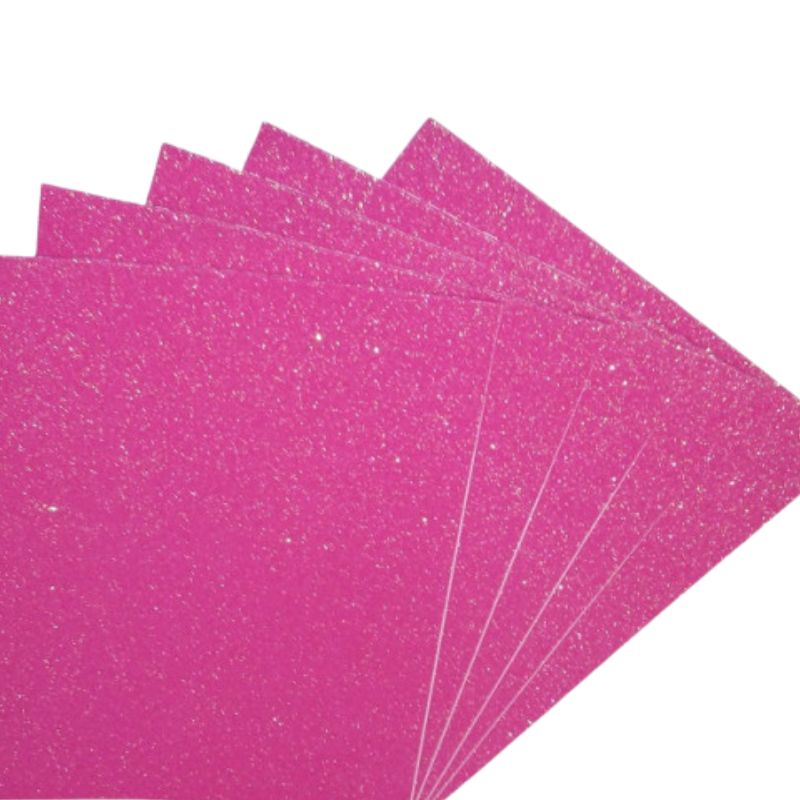 Flexica (foamiran) "Art studio of Happines" /1C-IR-EVA-004-ADH/ glitter on adhesive base 1.6 mm fuchsia (5 sheets in a pack)