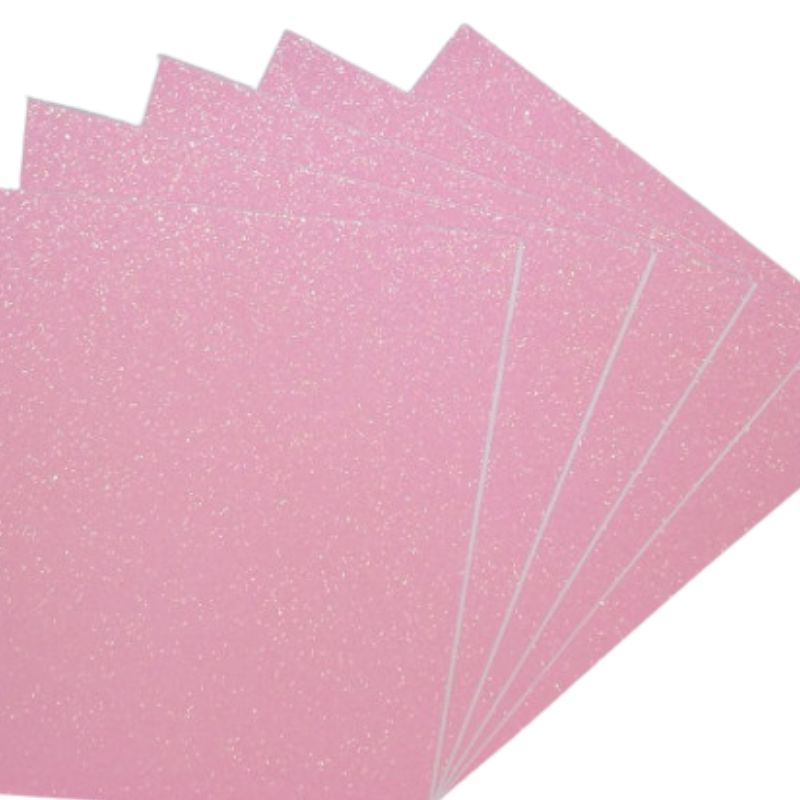 Flexica (foamiran) "Art studio of Happines" /1C-IR-EVA-008-ADH/ glitter on an adhesive basis. 1.6 mm dark pink (5 sheets in a pack)