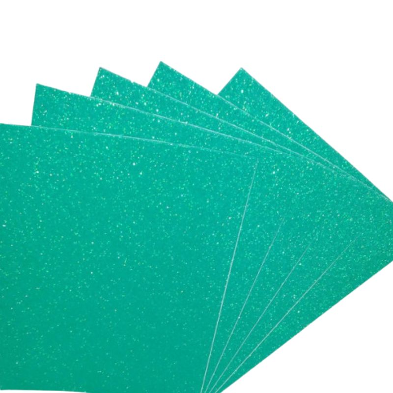 Flexica (foamiran) "Art studio of Happines" /1C-IR-EVA-015-ADH/ glitter on an adhesive basis. 1.6 mm turquoise (5 sheets in a pack)