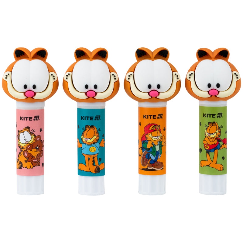 Клей-олівець 9г "Kite" /GF26-131/ PVP з фігурним ковпачком Garfield Retro/Classic (16/256)