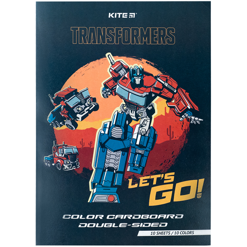 Color cardboard A4/10 sheets. "Kite" /TF24-255/ two-sided 10-round, Transformers (1/50)