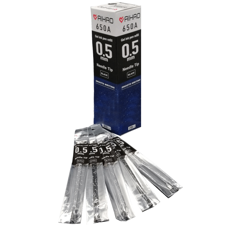 Gel rod "AIHAO" /AH650A/ NEW2020 black, 0.5mm (130mm) (20/240)
