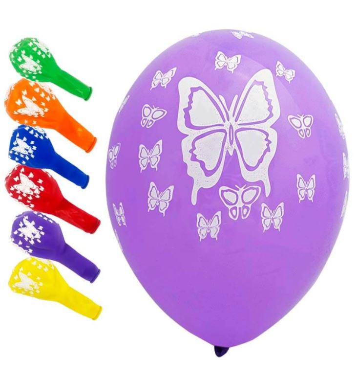 Air balloons "Pelican" /824010/ latex 12"(30cm) "Butterflies" 5-page 50pcs