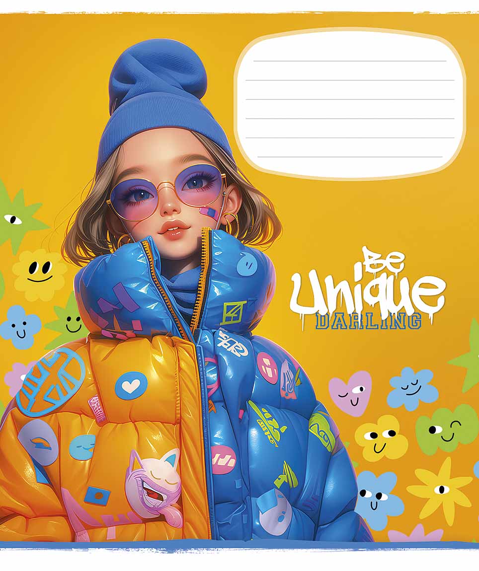 Зошит уч. "Школярик" 24арк.# /3455K/ "Be unique" виб.УФ-лак (дівчинка) (25/200)