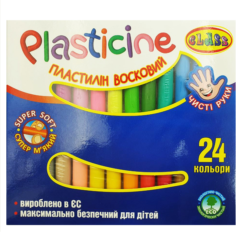 Plasticine "CLASS" "Clean hands" 24 pcs. /7629C/ 400 g. wax (1/30)