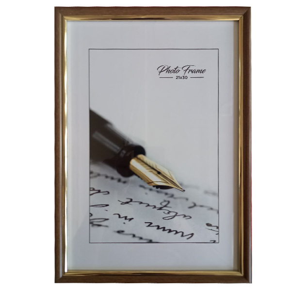 Photo frame 30*40 "33 Amigos" /3040-LA-143/ light brown with gold, baguette 1515 semicircular (1/18)