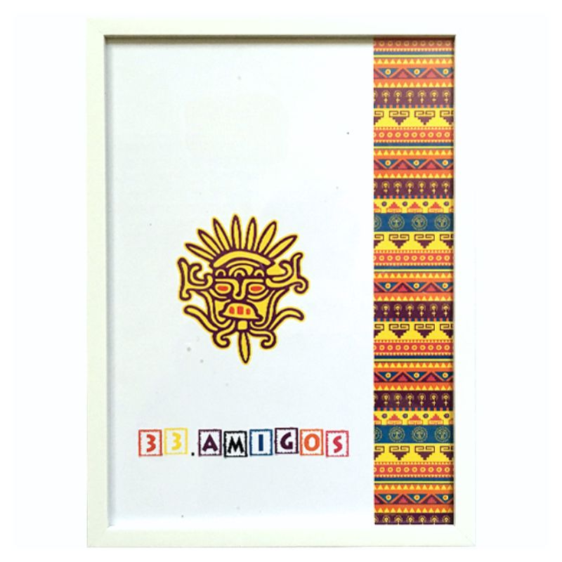 Photo frame 30*40 "33 Amigos" /3040-1611-015-3/ white, baguette 1611 flat (1/23)