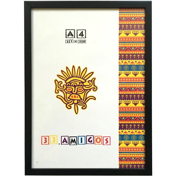Photo frame 21*30 "33 Amigos" /2130-1611-1112/ black, baguette 1611 flat (1/46)