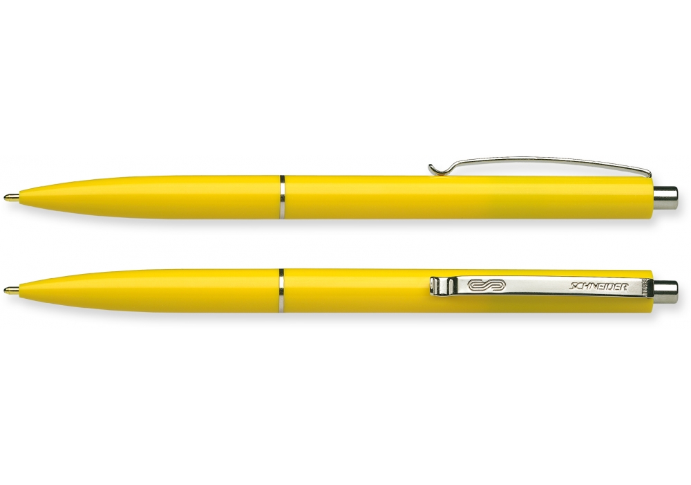 Automatic pen "SCHNEIDER" /K15/S3080 writes blue, body YELLOW (10/25)
