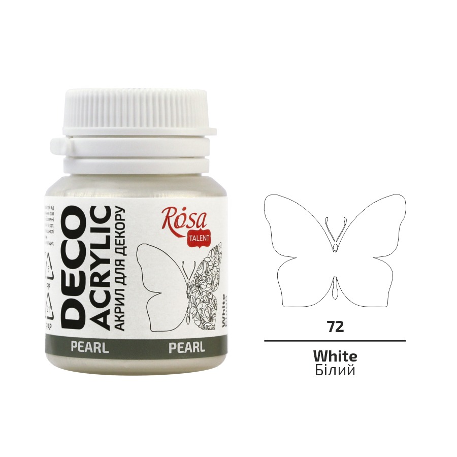 ACRYLIC for decoration "ROSA TALENT" /72/ White, mother of pearl, 20 ml (1/140)