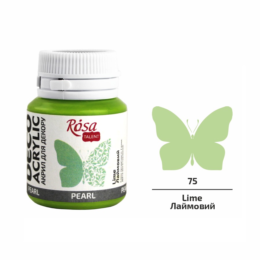 ACRYLIC for decoration "ROSA TALENT" /75/ Lime, mother of pearl, 20 ml (1/140)