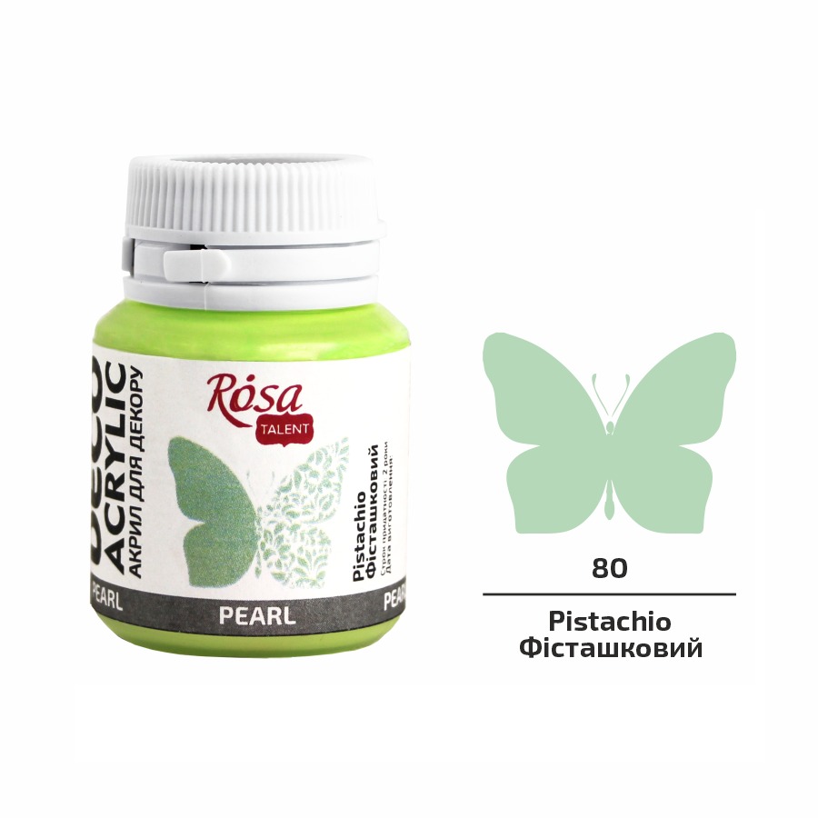 ACRYLIC for decoration "ROSA TALENT" /80/ Pistachio, mother of pearl, 20 ml (1/140)