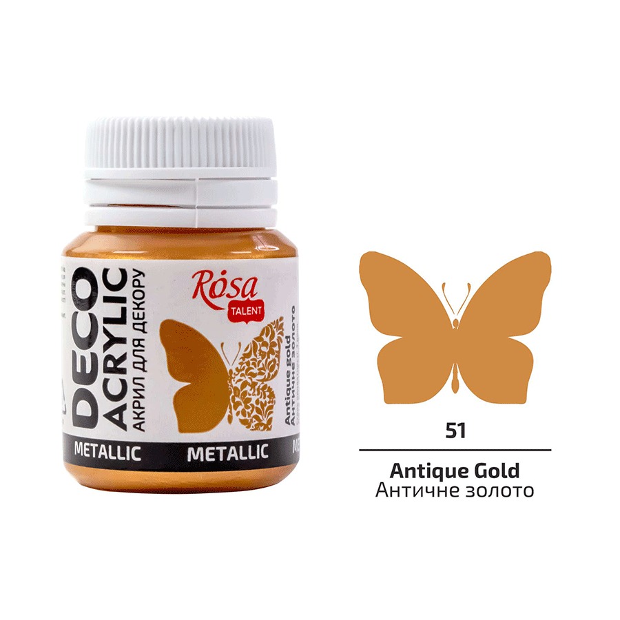 ACRYLIC for decoration "ROSA TALENT" /51/ Antique gold, metallic, 20 ml (1/140)
