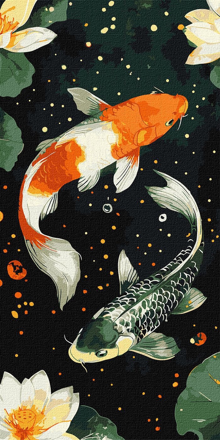Painting by numbers "Ideyka" /KHO6760/ "Koi fish" 40*80 cm