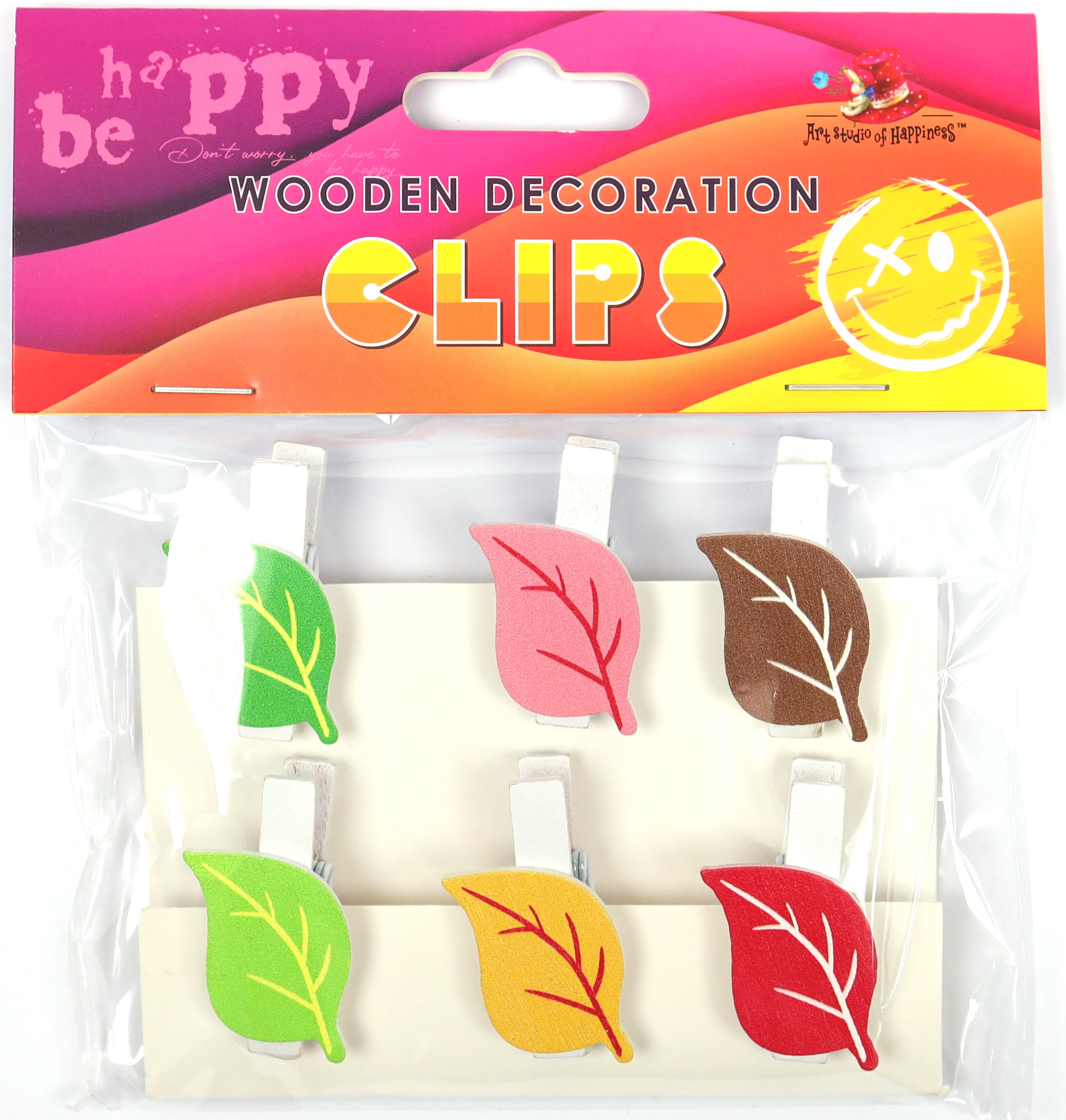 Decorative clothespins "ASH" /200177/ wooden 6 pcs. (1/144)